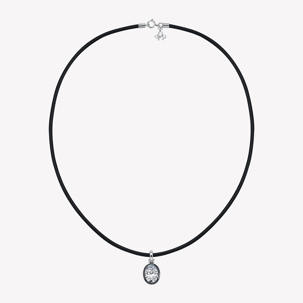 Duve Oval Taşlı İp Choker Kolye