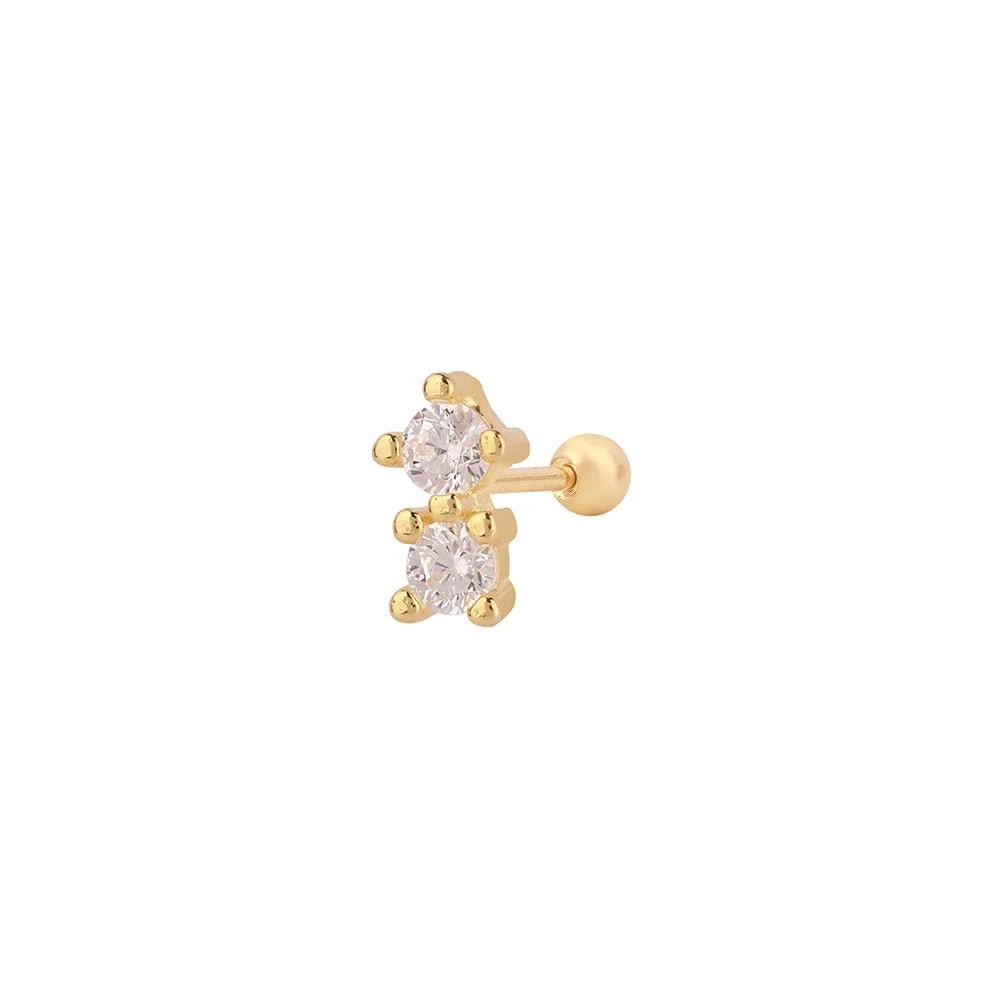 İkili Tek Taş Tragus Küpe