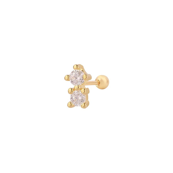 İkili Tek Taş Tragus Küpe