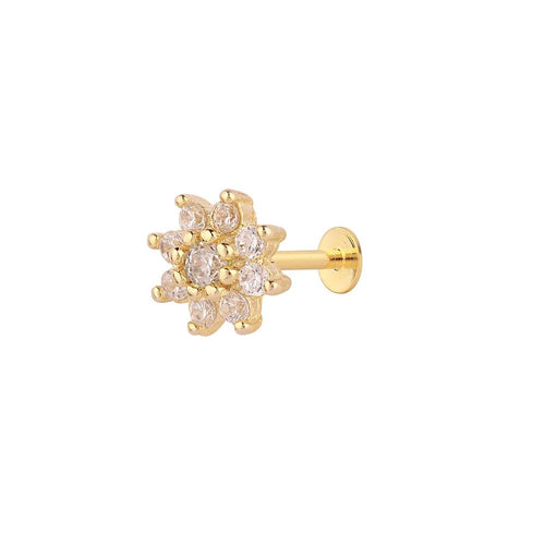 Çiçek Ortası Taş Tragus Küpe