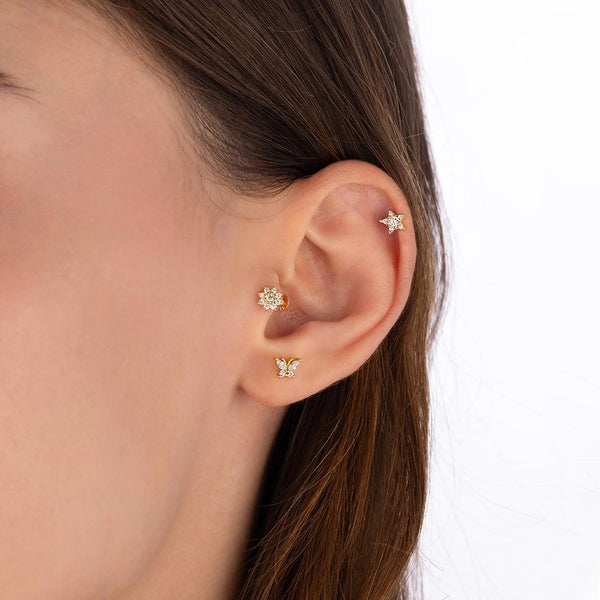 Yıldız Taşlı Tragus Küpe