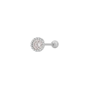 Kenarları Top Yuvarlak Taşlı Tragus Küpe